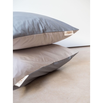 Organic Cotton Percale Pillowcases – Grey/Beige – 4 sizes available from 