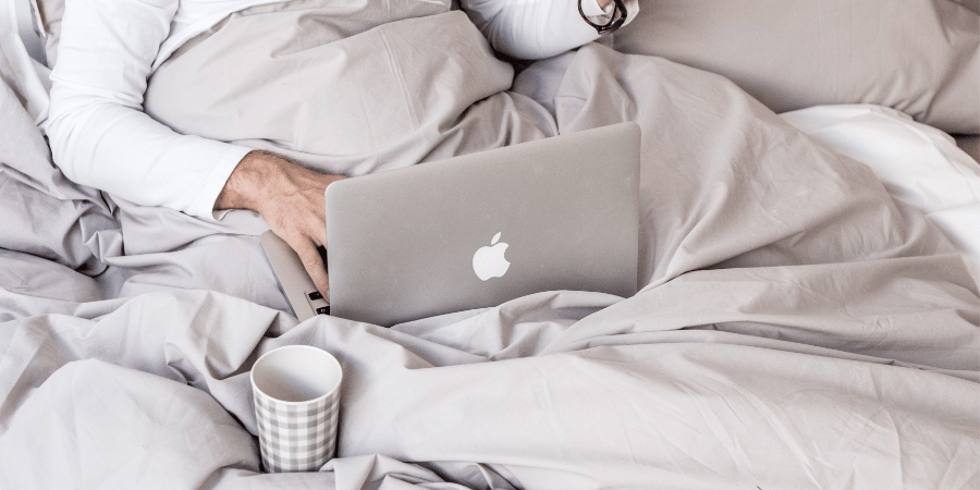 Using a computer in bed